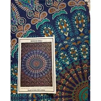 Blue Floral Tapestry