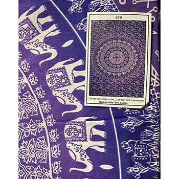 Purple Elephant Circular Zen Tapestry