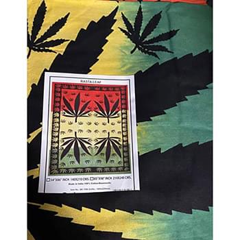 Rasta Color Marijuana Leaf Tapestry