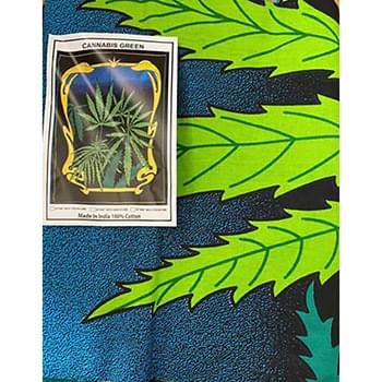 Green Cannabis Marijuana Leaf Graphic Tapestry