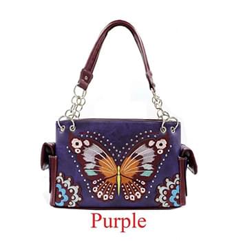 Wholesale butterfly Design Handbag Purple