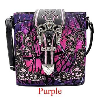 Wholesale Camo Design With Bucket Cross Body Purple