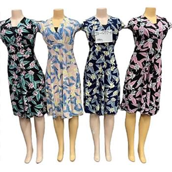 Wholesale V Neck Floral Ruffle Dresses