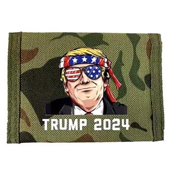 Trump 2024 Camo Canvas Tri-fold wallets