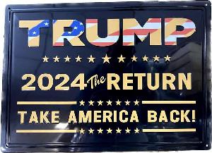 Retro Metal Tin Sign Wall Poster (Trump 2024 The RETURN)