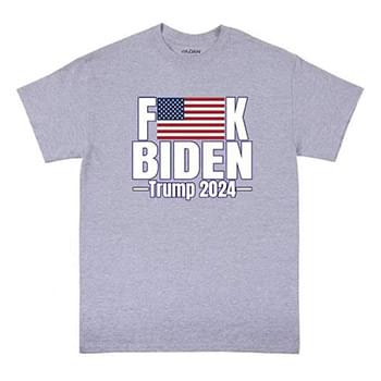 Wholesale F***K BIDEN Trump 2024 Sports Gray color T-shirt XXL