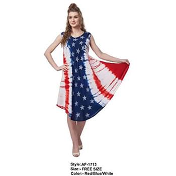 Wholesale Rayon American Flag Dress