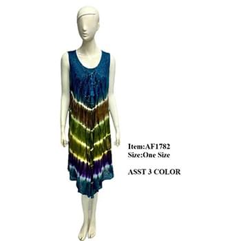 Wholesale Rayon Acid Wash Tie Dye Dress