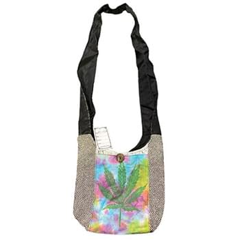 Tie Dye Marijuana Leaf Small sling bag
