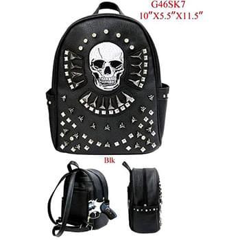 Wholesale Skull Design Backpack Black Color