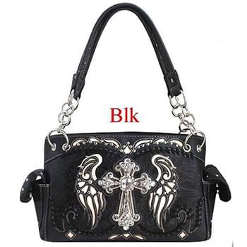 Wholesale Cross with Wing Black color Purse