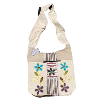 Wholesale flower Embroiled zipper Pocket Handmade Hobo Bag