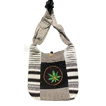 Wholesale Marijuana Leaf Embroiled Handmade Hobo Bag
