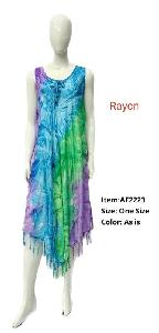 Wholesale Rayon Neon Tie Dye Embroiled Umbrella dress
