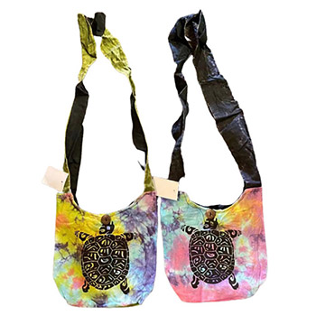 Wholesale Tie Dye Turtle Printed Handmade Small Sling Bag