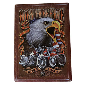 Wholesale Retro metal Tin Sign Wall Poster Born To Be Free
