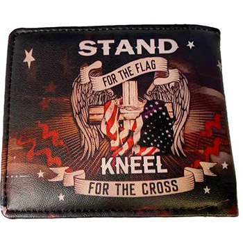 Man Bi-Fold Faux Leather Wallet (Stand For the Flag)
