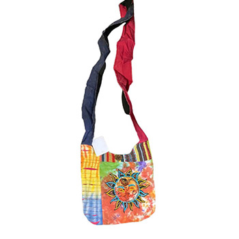 Tie Dye Embroideries sun small sling bag