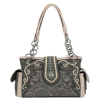 Montana West Concho Collection Concealed Carry Satchel Dark Green