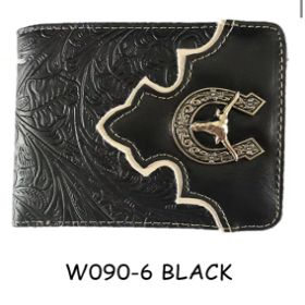 Wholesale Horn design Black Western Wallet
