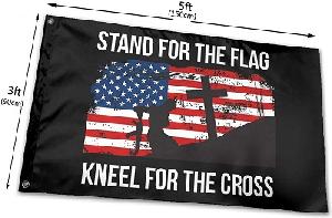 3'x5' Stand for the Flag, Kneel for the Cross Flag