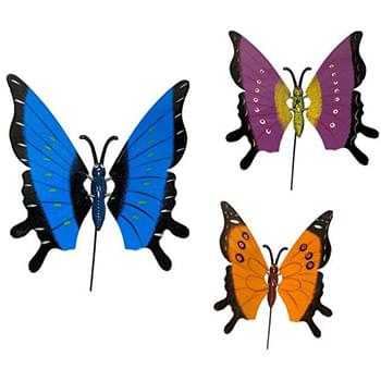 Wholesale Garden Stake Decoration Butterfly Astd Colors
