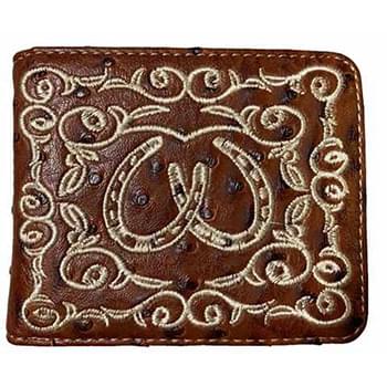 Wholesale Embroidered wallet Brown