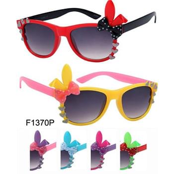 Wholesale Girls' Bunny Bow Style Sunglasses Assorted