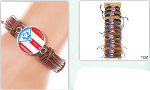 Wholesale Puerto Rico Flag Bracelet