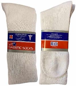 Diabetic Crew Socks - White