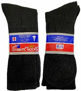 Diabetic Crew Socks - Black