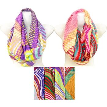 Wholesale Light Weight Multi-Color Chevron Print Infinity Scarves