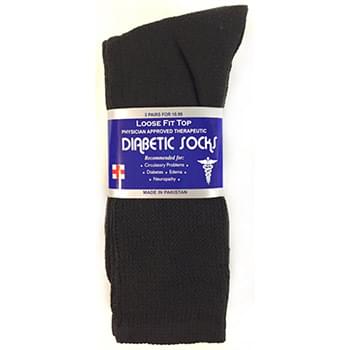 Wholesale Black Long Diabetic Socks Loose Fit Top size13-15