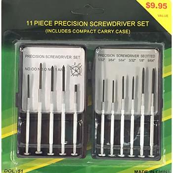 Wholesale 11 Piece Precision Screw Driver Set with Carrying Case