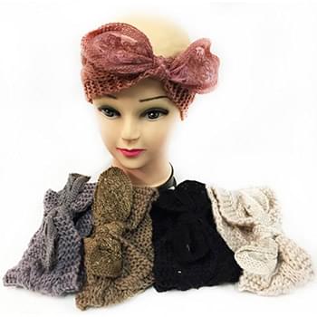 Wholesale Knitted Headbands with bendable Bow Assorted