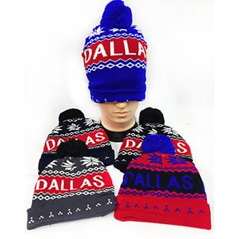 Wholesale Knitted Pompom Dallas Winter Beanie Hats