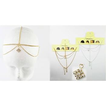 Wholesale Rhinestone Headband Chain Gold and Silver Assorted