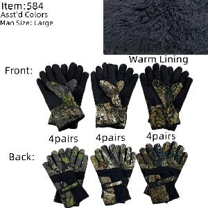 Wholesale Winter Men Camo Ski Glove with Warm Lining