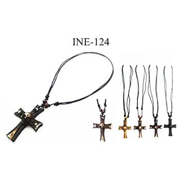 Wholesale Adjustable Length Necklace with Cross & Skull Bones