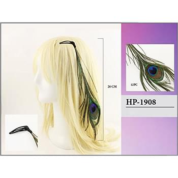 Wholesale Peacock Feather Hair Extension Clip On