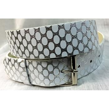 Silver & White PU Fashion Belt