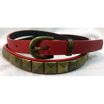 Red 1-Row Studded Belt