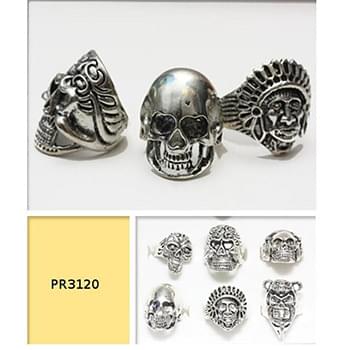 Wholesale Cast Iron Skull Assorted Rings