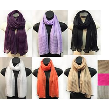 Wholesale Sectional Scarves with Solid Color Print Assorted Color