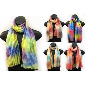 Wholesale Sectional Scarves with Multicolor Tie Dye Print