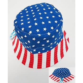 Wholesale American Flag Print Bucket Hat