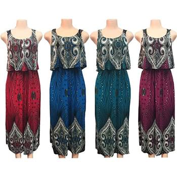 Wholesale Long Summer Dresses Sleeveless Assorted Colors and Size