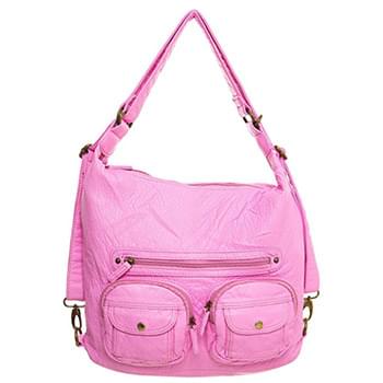 Convertible Crossbody Backpack - Pink