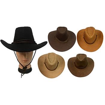 Wholesale Suede Like Cowboy Hat Rope Band