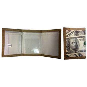 Wholesale $100 dollar print Tri-fold wallet